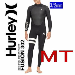 特価 【サイズMT】 HURLEY ハーレー FUSION 3/2mm バックジップ　2023　メンズ BLACK　フルスーツ　ウェットスーツ