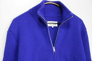 ★未使用 Martin Margiela 14 ◆ ドライバーズニット ブルー XXL (下げ札付き) リブ カーディガン ブルゾン マルタンマルジェラ ◆ZX23