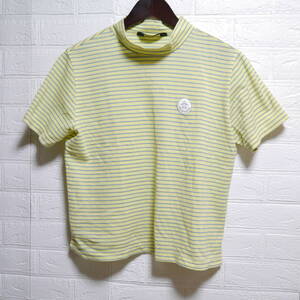 A523 ◇ MUNSING WEAR | マンシングウェア　シャツ　黄系/ボーダー　中古　サイズＬ