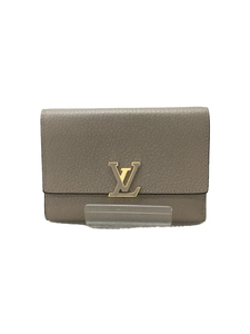 LOUIS VUITTON◆3つ折り財布/レザー/無地/レディース/グレージュ/M62159