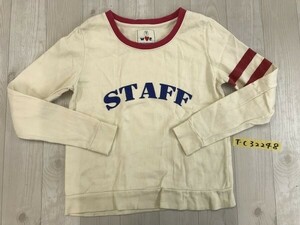 WC レディース STAFF プリント トレーナー F ベージュ赤