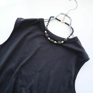 AG109 Black×Gold Voluminous Chunky Vintage Necklace ブラック × ゴールド 大ぶり チャンキー ゴージャス デザイン ネックレス 