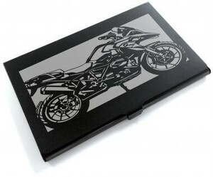 ブラックアルマイト「BMW R 1200 GS」切り絵デザインのカードケース[BC-024]