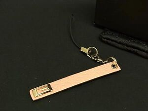 ■美品■ GUCCI グッチ レザー ストラップ キーホルダー チャーム レディース ピンク系 DF8904