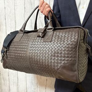 美品/定価85万●BOTTEGA VENETA ボッテガヴェネタ 2way 特大 ボストンバッグ ショルダー 肩掛け ハンド メンズ ハンドビジネス 出張 旅行