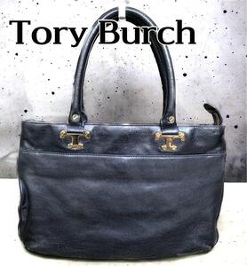 TORY BURCH トートバッグ/レザー/ブラック【収納袋付き】