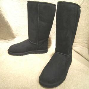 アグオーストラリア クラシックトール（5815）黒黒　wm23㎝ US6　　　 　　UGG AUSTRALIA　CLASSIC TALL　ブラック　試着のみ　　wj2411d