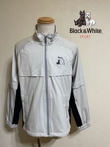 【良品】 BLACK&WHITE GOLF ブラック&ホワイト ゴルフ ウインド ジャケット トップス サイズL 長袖 1803GS