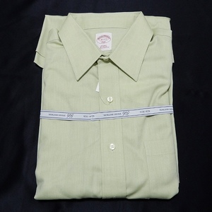 #anc ブルックスブラザーズ BrooksBrothers 長袖シャツ 無地 タグ付き 新品同様 16-2/3 緑系 メンズ [834672]