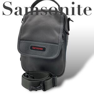 極美品　Samsonite サムソナイト　ショルダーバッグ　斜め掛け　グレー