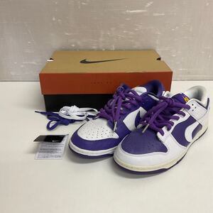 営AB40-80Y 美品 NIKE ナイキ W DUNK LOW SE ダンク ロー スニーカー DJ4636-100 PURPLE WHITE 28cm 箱あり