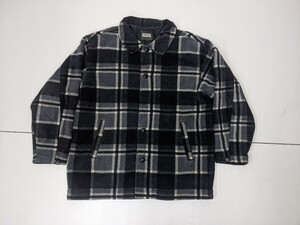 19. 80s90s OLD UNIQLO 緑タグ チェック柄 ビッグシルエット クルミボタン ヴィンテージ フリース ジャケット ユニクロ メンズLz301