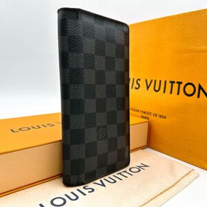 3684【美品】LOUIS VUITTON ルイヴィトン ダミエ グラフィット ポルトフォイユ ブラザ　長財布　二つ折り財布　ウォレット　N62665/MI1190