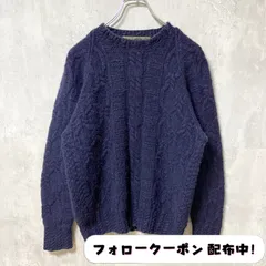 古着 used　TOMMY HILFIGER　トミーヒルフィガー　長袖ニット　厚手　無地　秋冬セーター　ネイビー