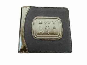 BVLGARI ブルガリ レオーニ 2つ折長財布 二つ折り財布 キャンバス パテントレザー 黒 ブラック 日本限定モデル