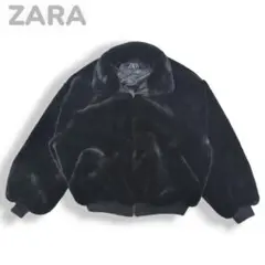 美品✨ZARA　ザラ　黒　フェイクファー　ボンバージャケット　コート