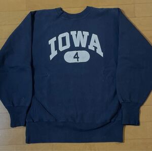 IOWA チャンピオン リバースウィーブ スウェット ビンテージ Champion 90s ネイビー L