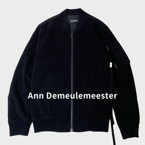 Ann Demeulemeester アン ドゥムルメステール 21AW ジップ ボンバー ジャケット ブルゾン 黒 メンズ ウール カシミヤ 2102 M JA33 195 099