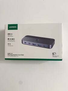 【1円オークション】UGREEN USB3.0 切替器 2PCでUSB-C&Aデバイス共有 5Gbps高速転送 プリンタ/マウス/キーボード/ハブなどを切替 AME2591