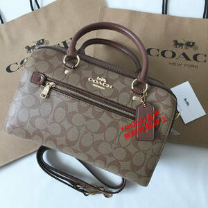 ★COACHバッグ★コーチ F83607 ライトブラウン ハンドバッグ ショルダーバッグ クロスボディー2WAY ボストンバッグ アウトレット品