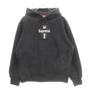 SUPREME シュプリーム 20AW Cross Box Logo Hooded Sweatshirt クロスボックスロゴ スウェット プルオーバーパーカー ブラック