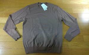 UNIQLO ユニクロ EXTRA FINE MERINO WOOL クルーネックセーター SIZE:M ベージュ 送料215円～