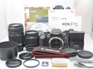 ★【極上美品 初心者おすすめセット】 Canon EOS Kiss X7i ★ EF-S18-55mm IS II EF-S55-250mm IS ★取説 電池 充電器付き