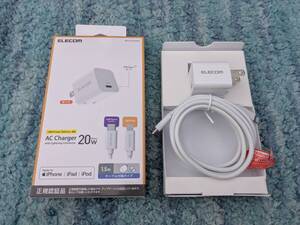 ◎0611u0808　エレコム iPhone 充電器 Type-C ×1ポート USB PD対応 20W 折りたたみ式プラグ採用 ホワイト MPA-ACLP04WH