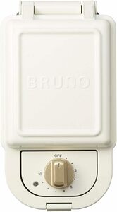 C446 アウトレット新品 BRUNO ブルーノ タイマーをセットして待つだけ！ 耳までカリッと焼ける ホットサンドメーカー シングル white 白