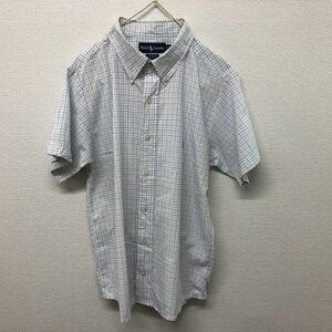 【一点物!】(No.76)【ABランク】ラルフローレン（RALPH LAUREN）メンズ半袖シャツ(JP：Mサイズ程度)白チェック柄