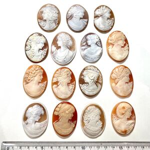 1円〜!!◯シェルカメオおまとめ106.3g◯j 約531.5ct ルース 裸石 宝石 shell cameo ブローチ 貴婦人 彫刻 アンティーク 作家物 w4ま65