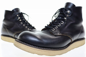 レッドウィング REDWING IRISH SETTER 9D 8165 アイリッシュセッター ブーツ 98年 P1 四角犬タグ プレーントゥ レザー ブラック ▲■241015