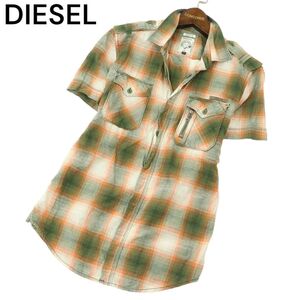 DIESEL ディーゼル 春夏 Regular Fit★ 半袖 ミリタリー チェック シャツ Sz.S　メンズ　A4T08225_7#A