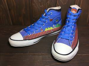 ★CONVERSE × 任天堂 コラボ ALL STAR オールスター 青 スーパーマリオ ブラザース 27.0cm 美品 Used 検 ファミコン チャック テイラー