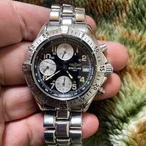 【1円スタート】中古 メンズ BREITLING ブライトリング ブランド クロノグラフ 自動巻き 100M腕時計RefA13035.1