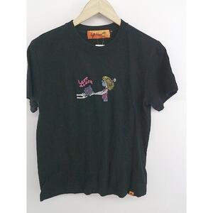 ◇ LEFT ALONE レフトアローン 半袖 Tシャツ カットソー サイズS ブラック ピンク マルチ レディース P