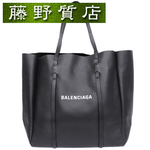 (美品）バレンシアガ BALENCIAGA エブリディ トート バッグ 475201 ショルダー レザー ブラック ロゴ ポーチ 8238