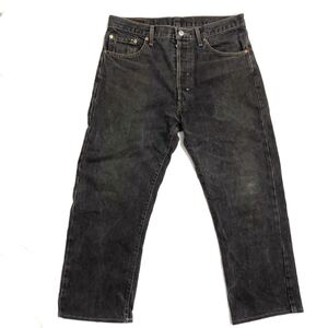 90s 501W34 L32 Vintage Levi’s Jeans black Denim Pants ビンテージ リーバイス デニム メキシコ製 米国 古着 黒　ブラック 先染め