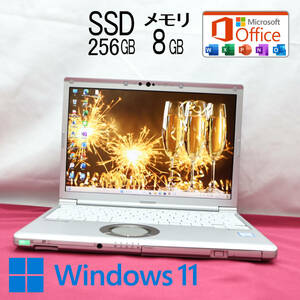 ★美品 高性能8世代4コアi5！SSD256GB メモリ8GB★CF-SV7 Core i5-8350U Webカメラ Win11 MS Office2019 Home&Business ノートPC★P73090