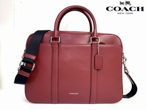 新品同様★送料無料★レアカラー コーチ COACH メンズ 2Way ビジネスバッグ ブリーフケース ショルダー