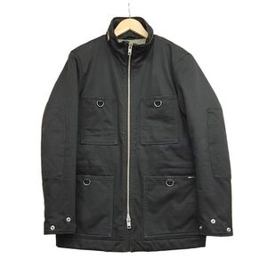 261596【Mサイズ】DIESEL スタンドカラー コットン 裏キルティング ジャケット ブラック 裏地ナイロン ディーゼル メンズ