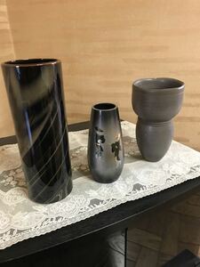 花瓶 花器　陶器製　中古　3点