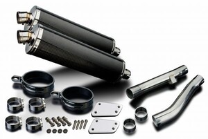 DELKEVIC スリップオンカーボンオーバルマフラー★YAMAHA XJR1200 1995-1998 450mm KIT0829