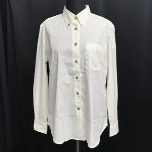 イタリア製★Max Mara/マックスマーラ★高級生地/lycra by dupont/長袖シャツ/ブラウス【レディースL程度/white/白】Tops/Shirts◇cBH891