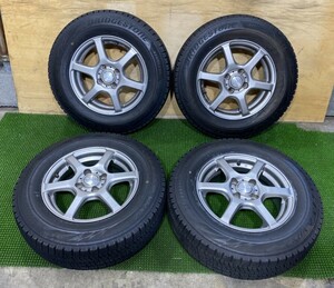 185/70R14 BRIDGESTONE【1本2017年 3本2018年】(社外アルミホイール) 14X5.5J ET40 4H/100 4本セット！バリ溝！