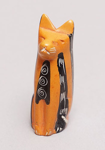 アフリカ　ケニア　ソープストーン　置物　子猫さん　25番　　オブジェ　置物　民芸品　アフリカ雑貨