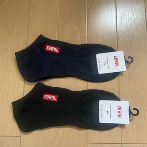 新品　EDWIN 靴下　黒、紺　2色セット25㎝〜27㎝　定価880円　定番　エドウィン