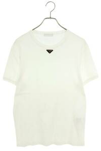 プラダ PRADA UJN824 S222 11ZM サイズ:L トライアングルプレートコットンTシャツ 中古 SB01