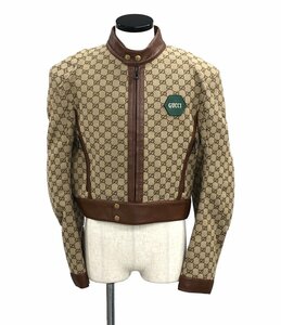 グッチ シングルライダースジャケット ブルゾン 676489 GGキャンバス メンズ 48 XL以上 GUCCI [0702]