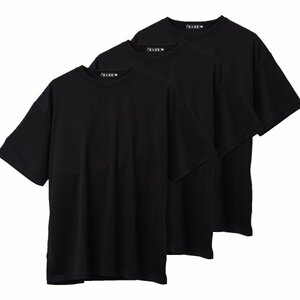 3Lサイズ 無地 Tシャツ ブラック ビッグサイズ 吸水速乾 3枚セット まとめ売り 大きいサイズ メンズ レディース ユニセックス 黒